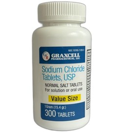 Graxcell Sodium Chloride Tablets 1gm | Electrolyte Salt for POTS Syndrome and Dysautonomia Support | Rapid Rehydration| 15.4gr. | 100 Count | Made in the USA