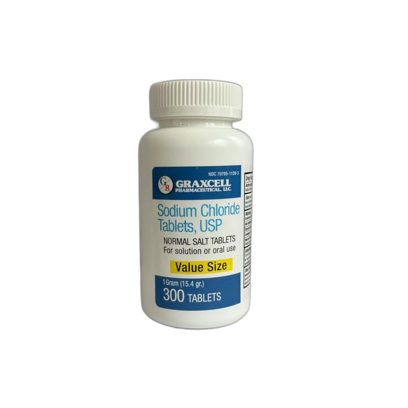 Graxcell Sodium Chloride Tablets 1gm | Electrolyte Salt for POTS