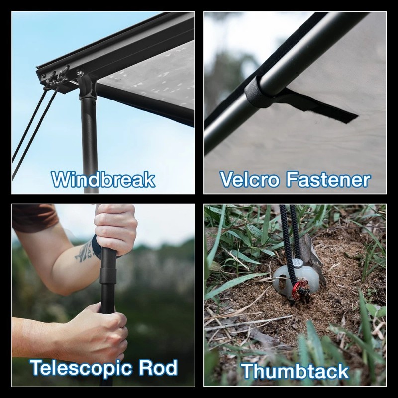 NOVSIGHT 420D Car Side Awning Rooftop Pull Out SunShade Outdoor