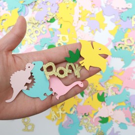 350Pcs Roar Dinosaur Table Confetti, Dinosaur Footprint Confetti for Baby Girl, Cute Dino Theme Roar, Birthday Party Baby Shower, Confetti Party Decoration for Baby Shower.
