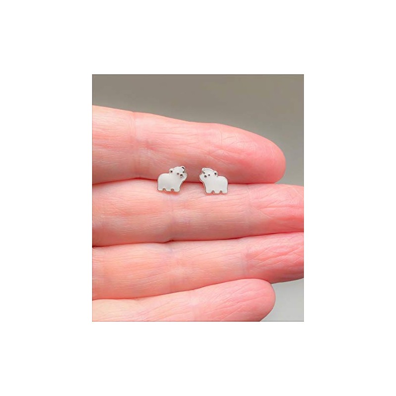 Polar Bear Teddy Earrings - 925 Sterling Silver