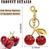 ZHLZTYYL 1 pcs Cherry Keychain,Glitter Cherry Bag Charm with Key