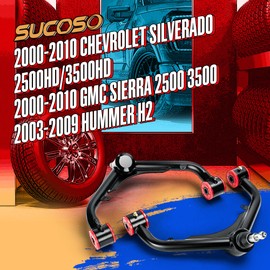 Upper Adjustable Control Arms for 2000-2010 Chevy Silverado 2500HD 3500HD, 2-4'' Lift Kit Suspension Fits GMC Sierra 2000-2010, Hummer H2 2003-2009