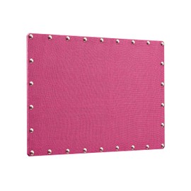 Linon Hot Pink Burlap Decorative Silver Nailheads Perkins Memo Bulletin Board, 24 x 36