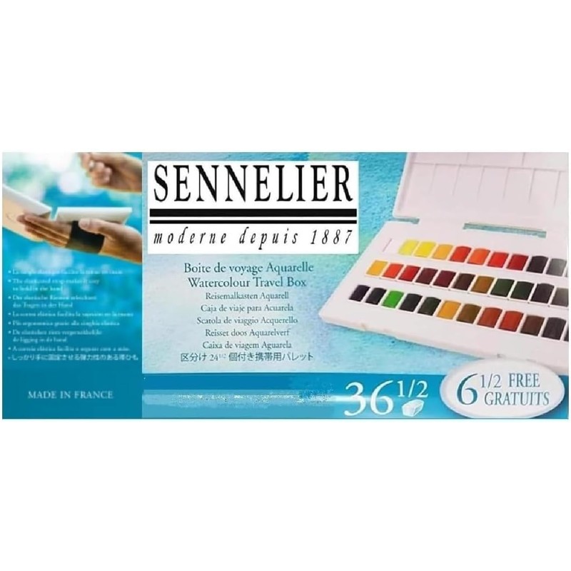 Sennelier Plastic Watercolour Paint Box - 36 Colours + 1