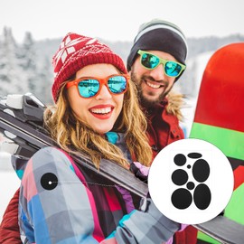 Ouligay 6PCS Down Jacket Repair Patches Self Adhesive Patch Different Size and Shapes Clothes Patch Puffer Jacket Repair Patch for Coat Clothes Tent(Black)