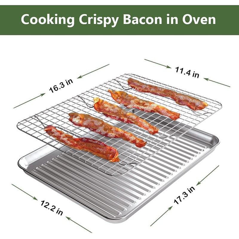 ROTTAY Baking Sheet, Half Sheet Pan with Cooling Rack Set