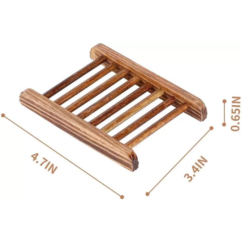 Eco-Friendly Bamboo Soap Dish, Natural Wooden Soap Holder for Bathroom