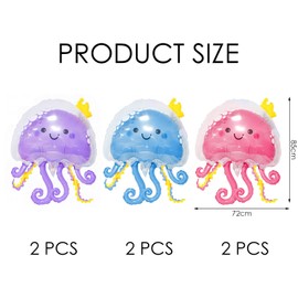 6 Pieces Jellyfish Balloons, Cute Cartoon Balloons, Sea Animal Balloons, Kids Balloons, Party Decoration Balloons
