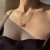 ASCOMY Dainty 14K Gold Plated Cubic Zirconia White Butterfly Necklaces