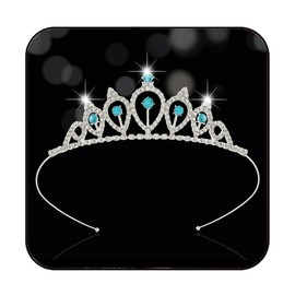 Kilshye Princess Tiara Silver Crystal Tiaras Rhinestone Crowns Party Costume Headband Hair Accessories for Women (A)