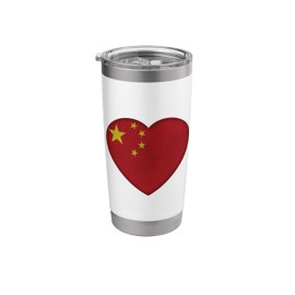Chinese Flag China Country Heart Pride Heritage Love Stainless Steel Insulated Tumbler