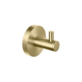 KIBI Circular Bathroom Towel Hook Wall Mounted Robe Hook | 2 inch Solid Brass Wall Hooks for Bathroom (Brushed Gold) (KBA1401)