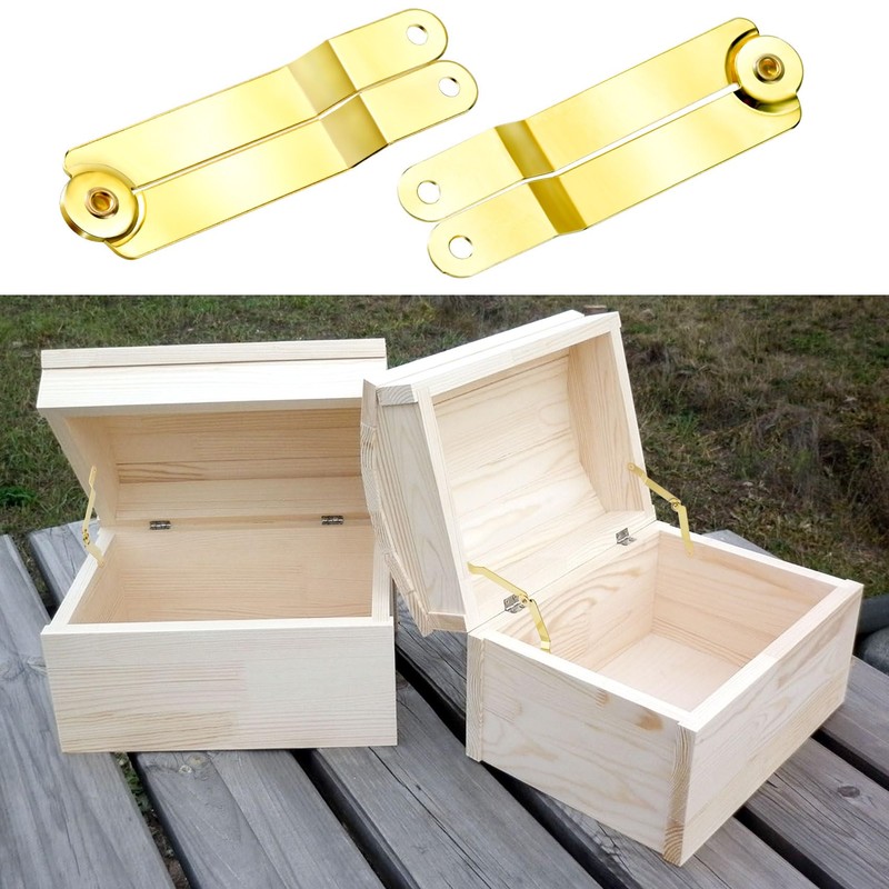 OIIKI 10pcs Gold Lid Support Hinge with 20 Screw, Foldable