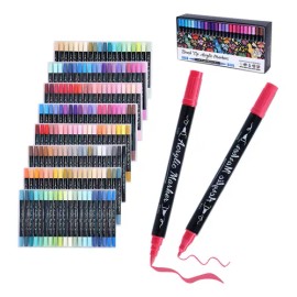 Plumones Acrílicos 120 Colores Doble Punta Laspang Impermeables                                                                                       