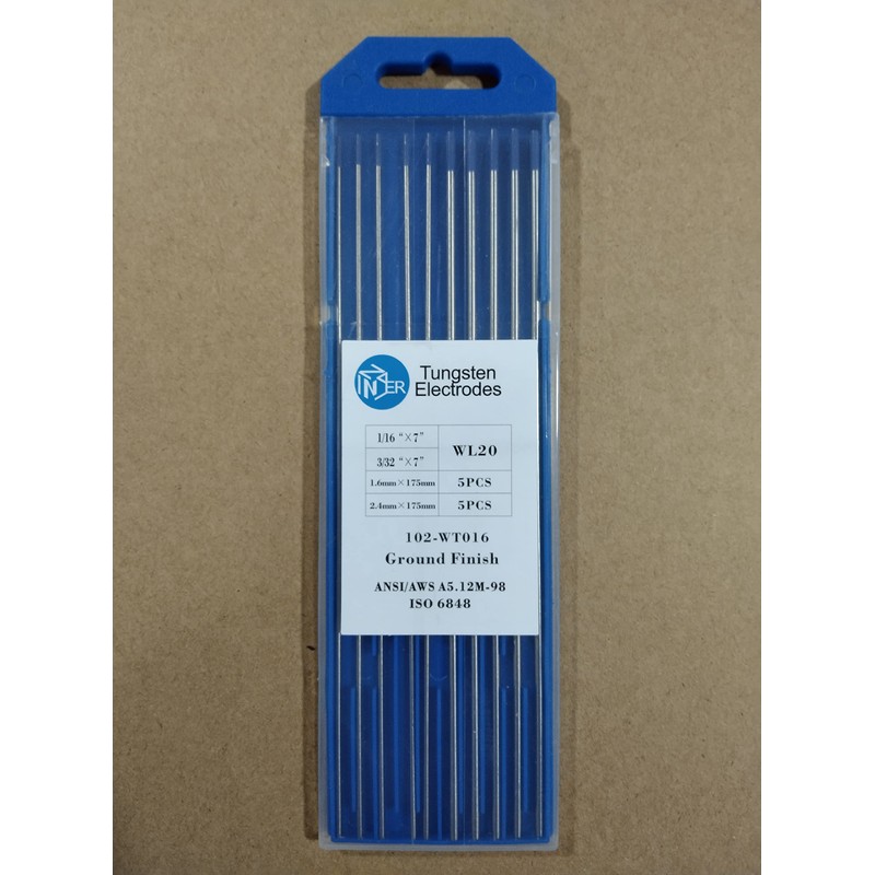 ZINGER TIG Welding Tungsten Electrodes 2% Lanthanated (WL20/EWLa-2) Blue,10-Pack Lanthanated