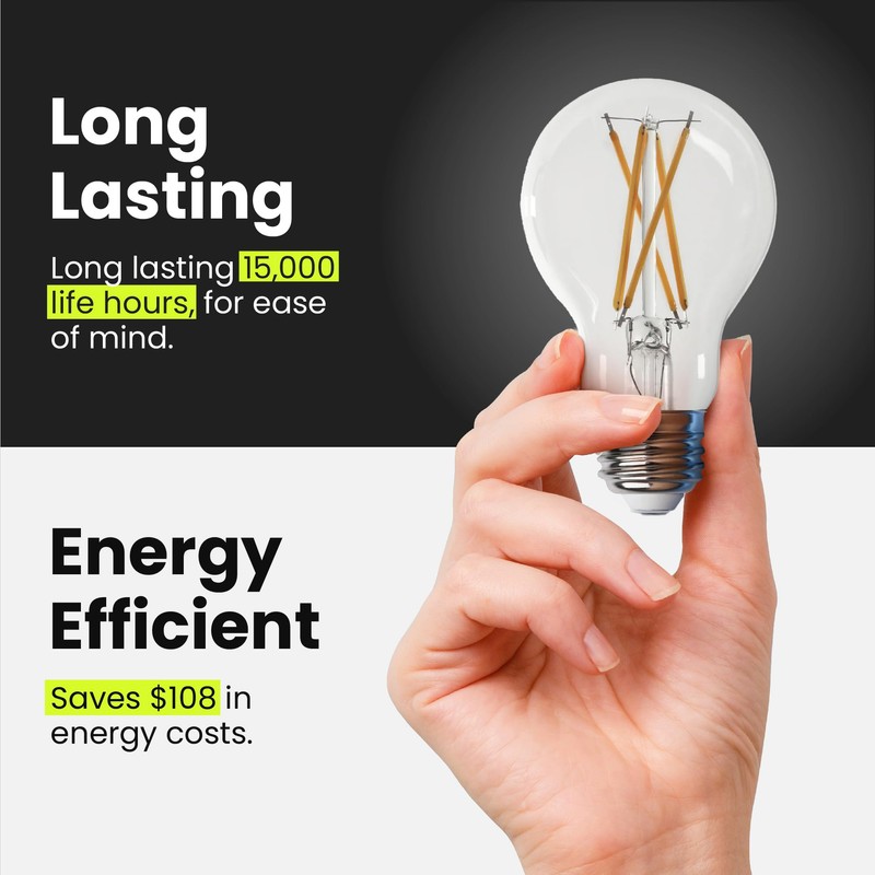 Feit Electric A19 LED Light Bulbs, 60W Equivalent, 810 Lumens,