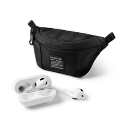 Ringke Mini Pouch [Sling Bag] with Carabiner, Nylon Carrying Pouch Small Bag for AirPods, Galaxy Buds, Earphones, Cards, ID - Black