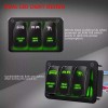 Ameribox 3 Gang Toggle Rocker Switch Panel Green LED Light