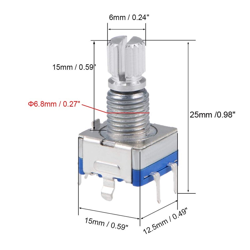 sourcing map 360 Degree Rotary Encoder, Code Switch, Potentiometer, EC11,