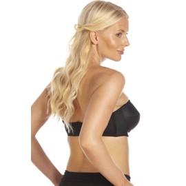 Camille Womens Multiway Strapless Bra - Non Padded & Underwired with Removable Matching & Clear Straps - Cross Back, Strapless, Halter or One Strap Black 42C