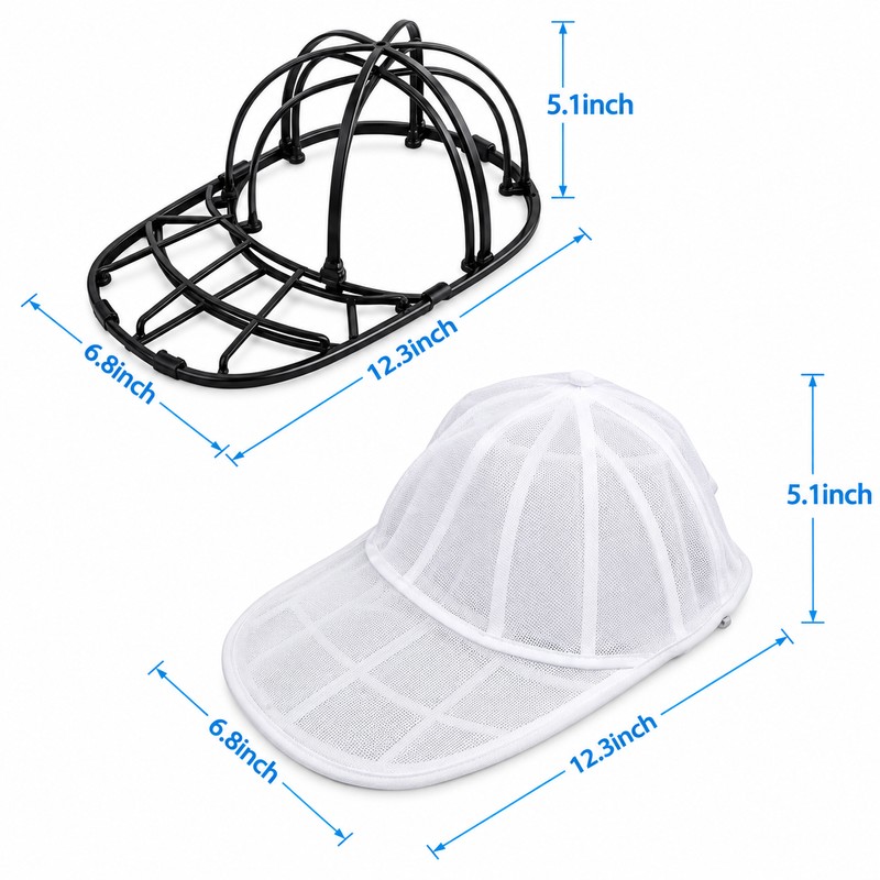 Baseball Cap Washing Cage & Mesh Laundry Bag Set –