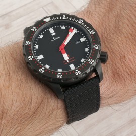 StrapHabit Quick Release Watch Band Replacement Sailcloth Watch Strap - 20mm 22mm Nylon & Leather Watch Strap (Black w/Black Buckle, 21mm)