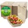 Hokimder Hokimder Compostable Clamshell Food Containers [9x6 Inch 100-Pack] Disposable