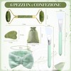 ZYKORT Kit Gua Sha of Jade and Jade Roller Face,