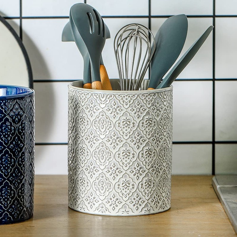 KOOV Kitchen Utensil Holder, Large Utensil Holders for Countertop, 6