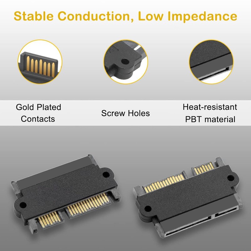 AYMBH High-Speed SATA 22 Pin (7+15) Male to Female Extension