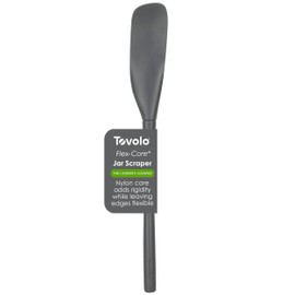 Tovolo Flex-Core - Espátula de Silicona Raspador de Frascos - Espátula de Goma de Mango Largo con Cabeza Angulada para Recoger y Raspar - Espátulas Re