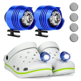 MXJFYY 2 x Croc Headlights, Small Lights Croc, 3 Modes Light Adjustable, IPX5 Waterproof Shoe Headlight for Hiking, Camping, Holiday, Birthday Gifts for Adults Children, Aluminium, No gemstone.