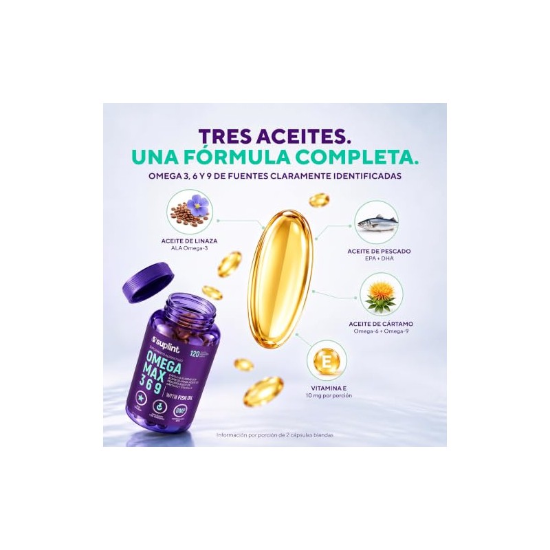 Omega 3-6-9 – Aceite de Pescado, EPA, DHA, ALA, Vitamina