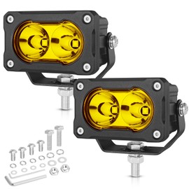OFFROADTOWN Yellow LED Pods 2PCS 3 Inch Driving Lights 40W Spot LED Fog Light Off Road Small Lights Ditch Light Backup Cubes Work Lights for Motorcycle Trucks UTV ATV SUV Jeep Pickup