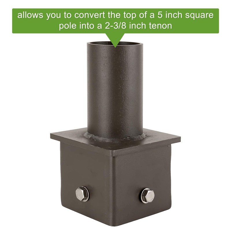 Tenon Adapter for 4 inch OD Square Pole Mount with