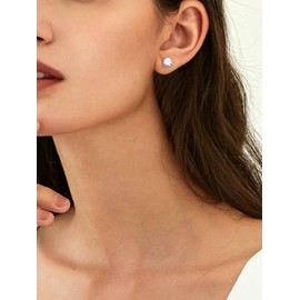 Imitation Diamond Moissanite Womens Solitaire Stud Earrings for Women Mother Sterling Silver Anniversary Earrings