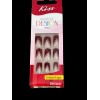 Kiss Fashion Design Nails Medium Burgundy Gold Sparkle Glue On