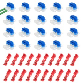 Cable Connector for Robotic Lawnmower, Pack of 20 Cable Connectors with 40 Connection Clamps, Waterproof Cable Clamps Connector with Gel, Compatible with All Garden Robotic Lawnmowers