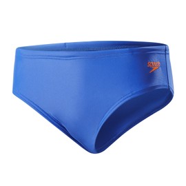 Speedo Boy's Essential Logo Essential Logo Brief, Amparo Blue/Fluo Orange, 32 (140 CM) (13-14 year's)