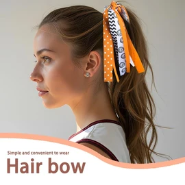 Volleyball Cheer Ribbon Ponytail Holders for Girls Elastic Hair Ties Band Sports Ribbons Team Cheerleaders Streamers for Women Hair Accessories Volleyball Game Day Decor