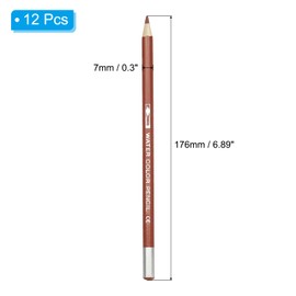 PATIKIL Watercolor Pencil, 24Pcs Water Soluble Pencils for Blending, Coloring, Sketch Drawing, Painting, Bright Brown