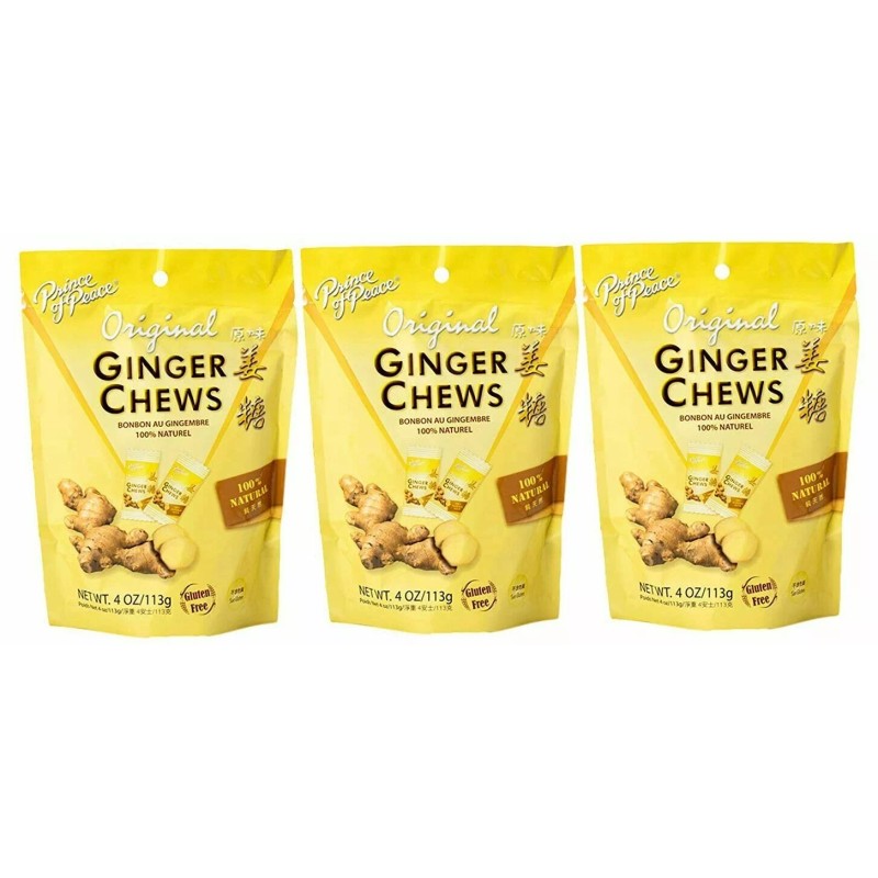 Prince of Peace Ginger Chews Candy Original (100% Natural) 4oz(Pack