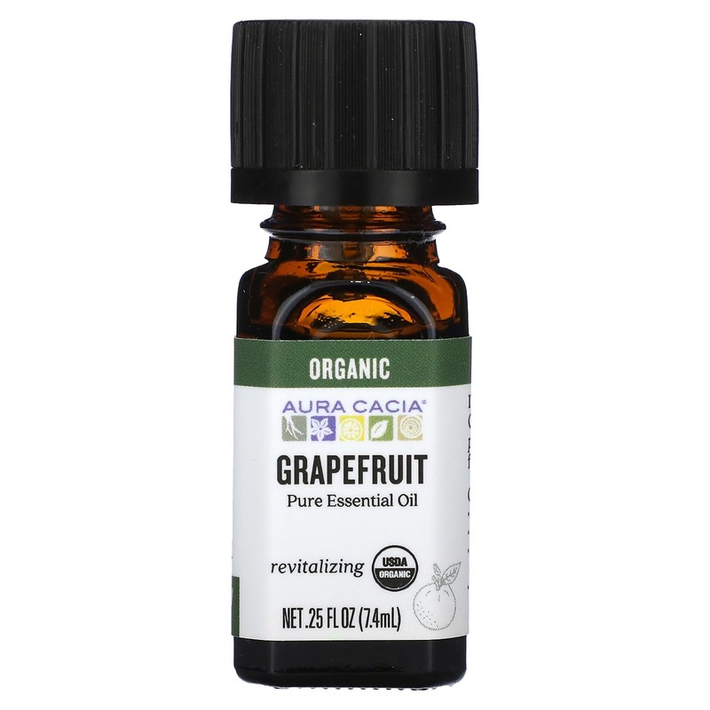Aura Cacia 100% Pure Grapefruit Essential Oil | Certified Organic,