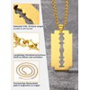 U7 Razor Blade Pendant with Chain Stainless Steel Necklace Razor