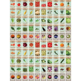 Assorted Heirloom Non-GMO Vegetable Seeds, Bountiful Garden Set (100)