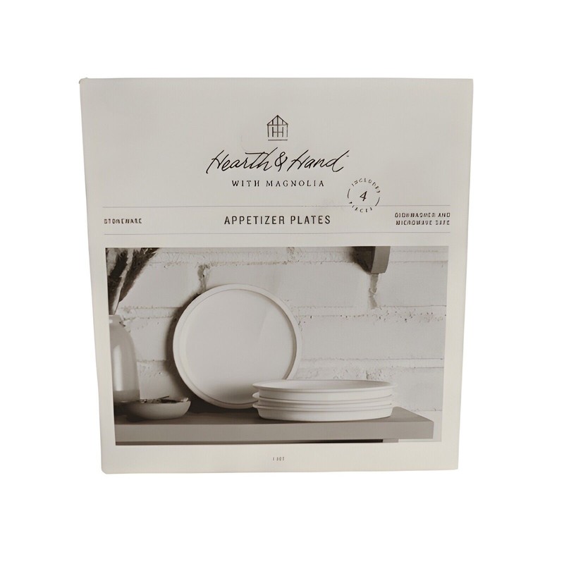 Hearth & Hand Magnolia 4pk Rim Stoneware Appetizer Plate Set