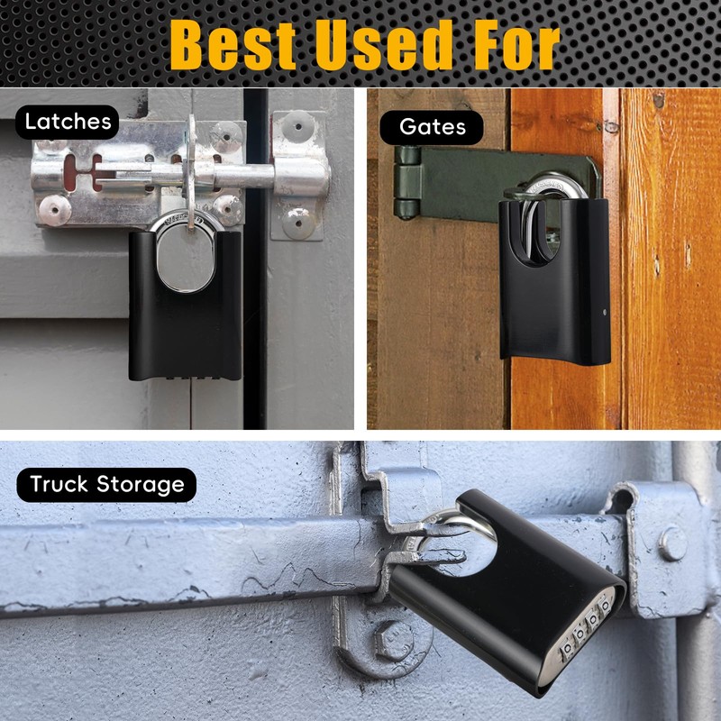 DELSWIN 4-Digit Combination Lock Outdoor Padlock - Heavy Duty Locker