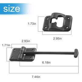 TNITRIB RV T-Style Door Holder Catch 6" for Latch Holder Camper Trailer Cargo Hatch Black-2 Pack with Screws