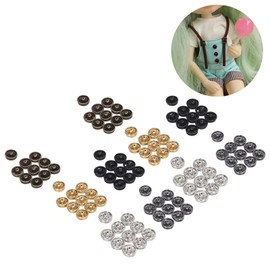 Mini Snap Buttons 100pcs Doll Making Snap Buttons, 5 Colors Rustproof Metal Round Buttons Hand Sewing Doll Clothes Buttons 5mm Light Weight Miniature Snap Buttons Doll